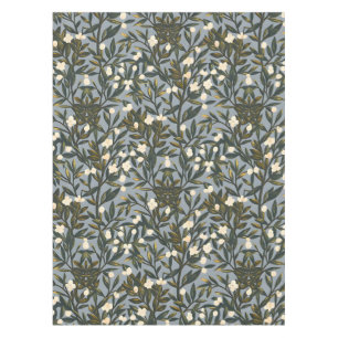Toalha De Mesa Padrão floral em fundo azul-cinza empoeirado