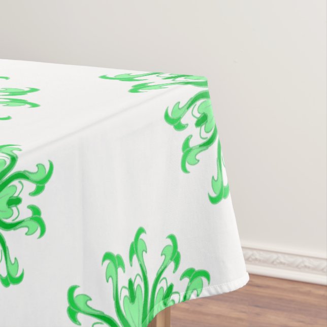 Toalha De Mesa Padrão floral fresco verde (Posição Original)