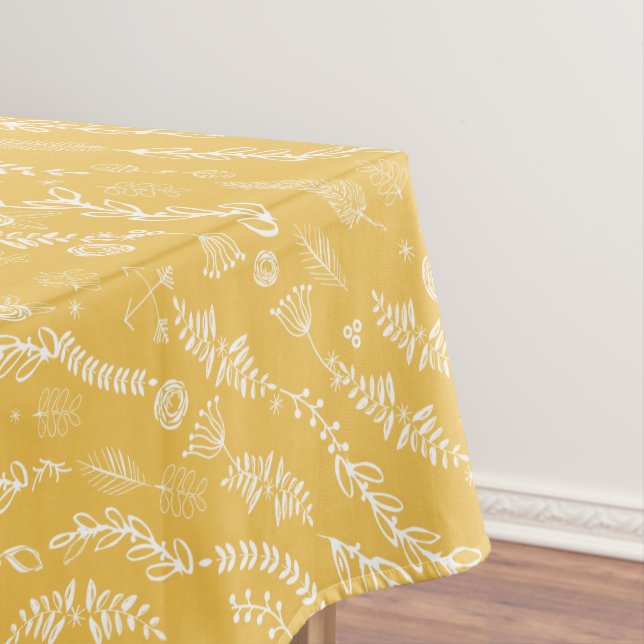 Toalha De Mesa Padrão Floral Garland Amarelo (Posição Original)