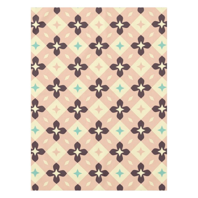 Toalha De Mesa Padrão floral geométrico contínuo (Frente)