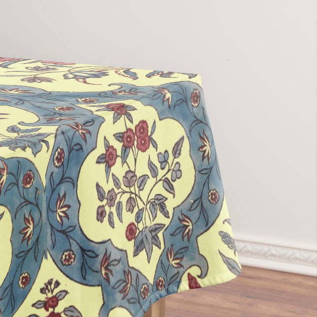 Toalha De Mesa Padrão Floral Indiano do Século XVIII (Posição Original)