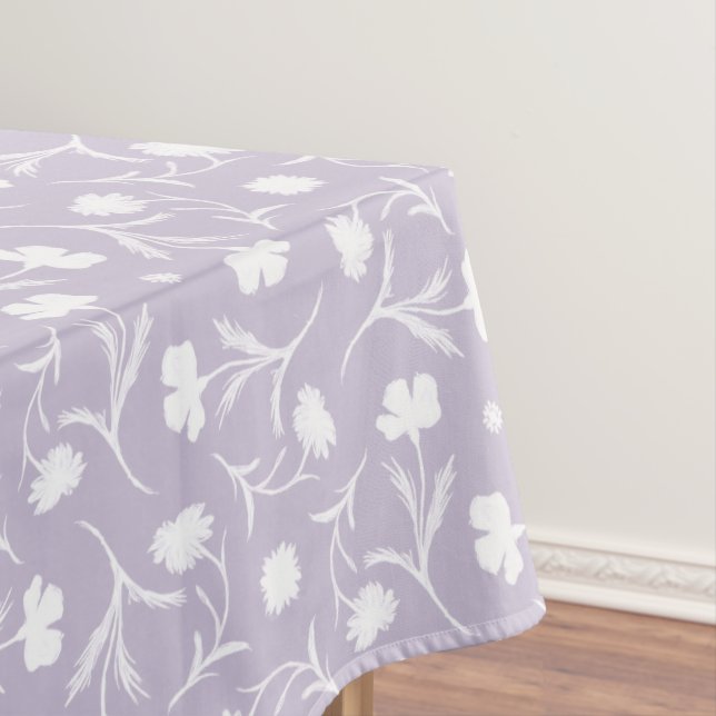 Toalha De Mesa Padrão Floral Lilac White Liberty Leve Elegante (Posição Original)