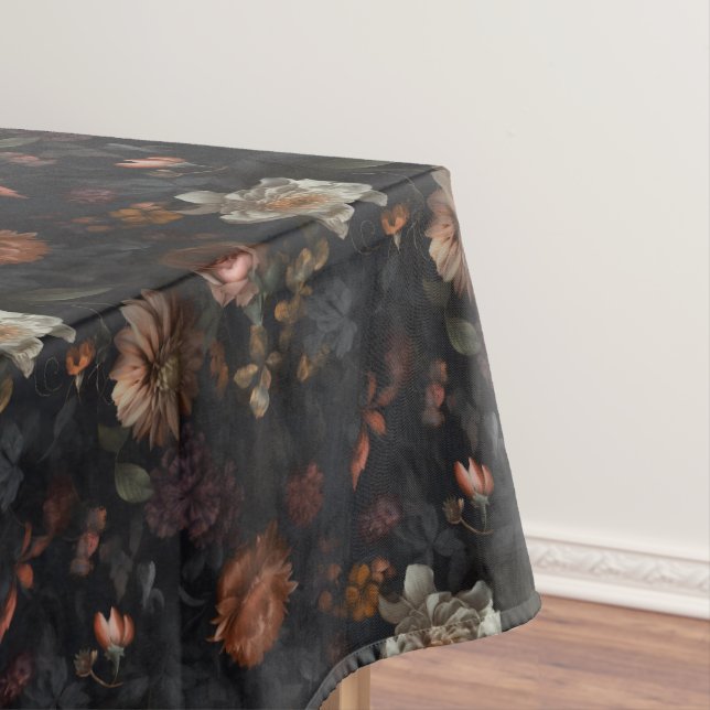 Toalha De Mesa Padrão Floral Noir Temperamental (Posição Original)