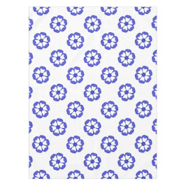 Toalha De Mesa Padrão Floral Redondo Azul