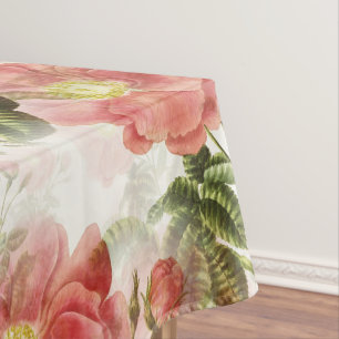 Toalha De Mesa Padrão Floral Rosa Camellia