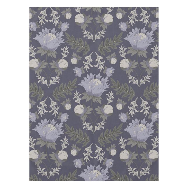 Toalha De Mesa Padrão floral roxo escuro simétrico (Frente)
