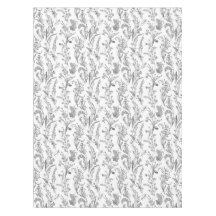 Padrão Floral Toile Preto e Branco Antigo Vintage