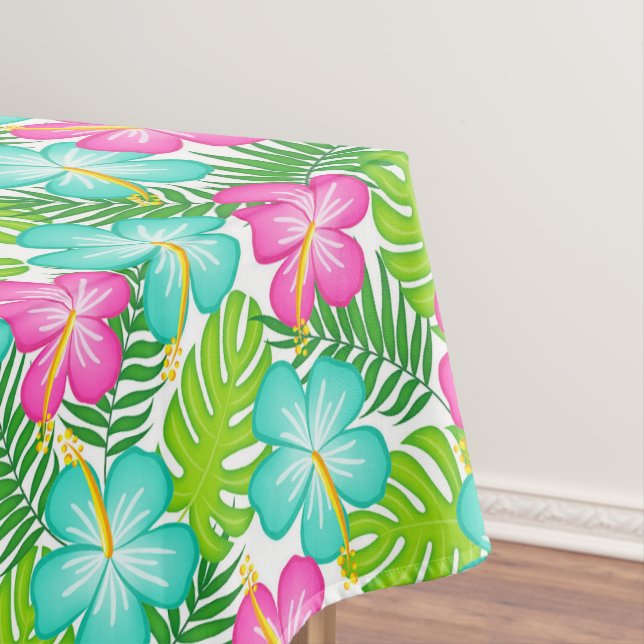 Toalha De Mesa Padrão Floral tropical havaiano de verão (Posição Original)