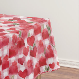Toalha De Mesa Padrão Floral Vermelho Moderno do Tartan