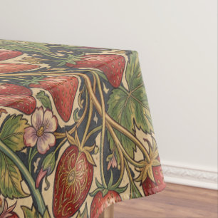 Toalha De Mesa padrão floral vintage de morango de William Morris