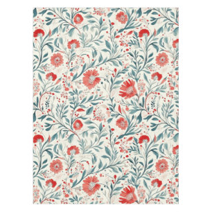 Toalha De Mesa Padrão Floral Vintage Red Daisy - Botânico