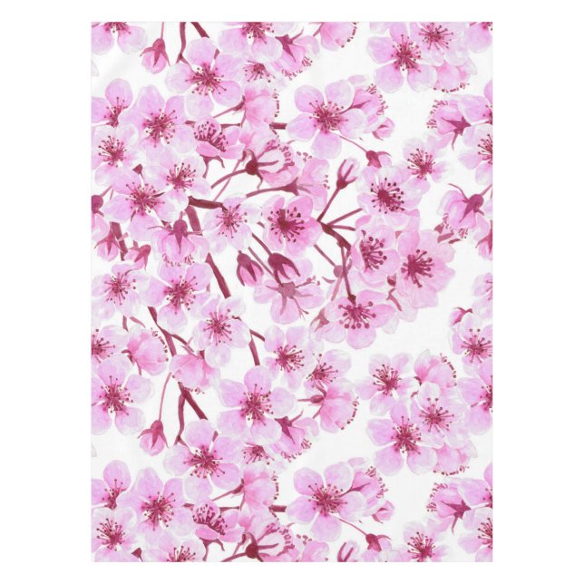 Toalha De Mesa Padrão florescente de cereja (Frente)