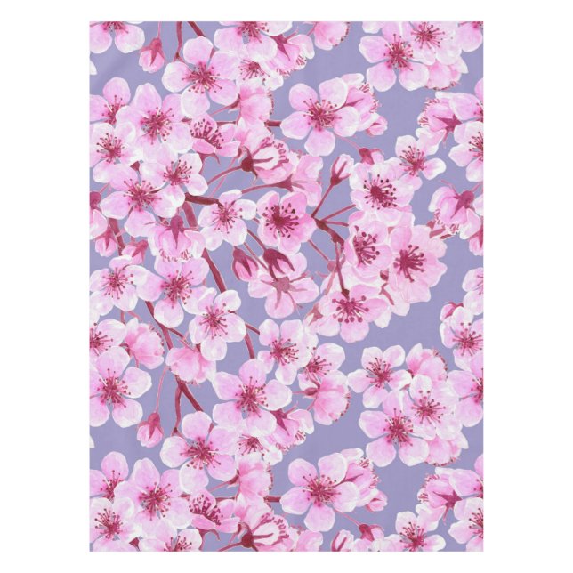 Toalha De Mesa Padrão florescente de cereja (Frente)