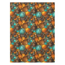 Padrão Fractal Abstrato Marrom Turquesa