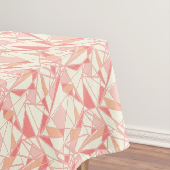 Toalha De Mesa Padrão geométrico abstrato rosa bege (Posição Original)