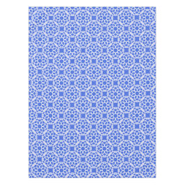 Toalha De Mesa Padrão Geométrico Azul Branco Sem Costura