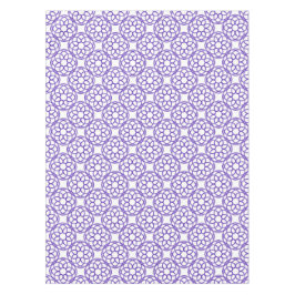 Toalha De Mesa Padrão Geométrico Branco Roxo Sem Costura