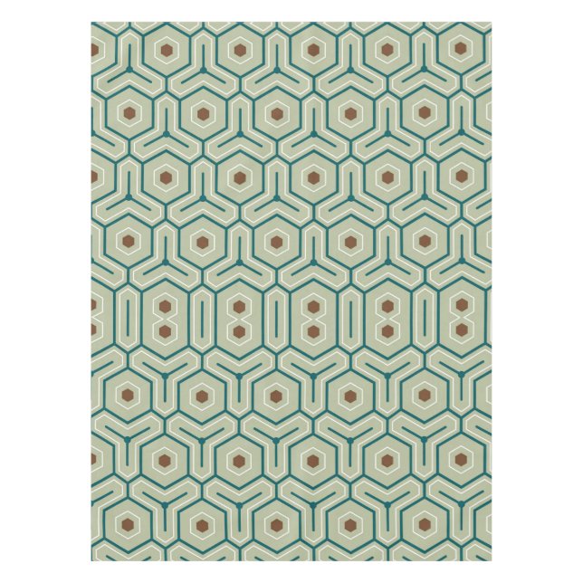 Toalha De Mesa Padrão geométrico com hexágonos entrelaçados (Frente)