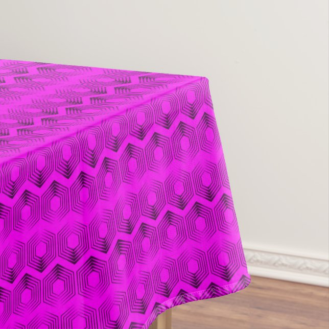 Toalha De Mesa padrão geométrico cor neon fuchsia (Posição Original)