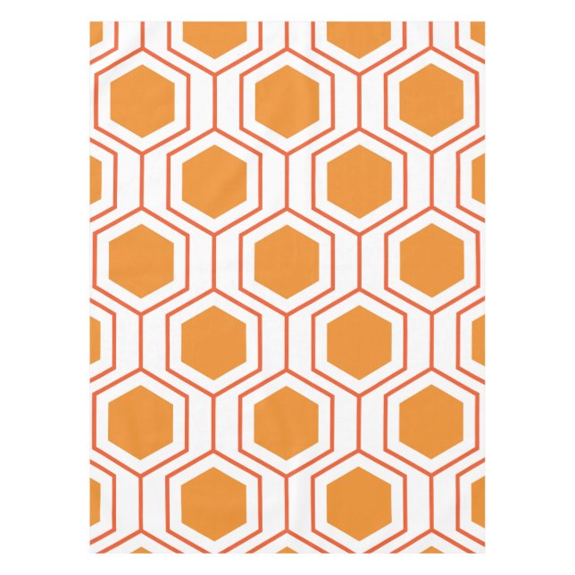 Toalha De Mesa Padrão geométrico de abstrato hexágono em laranja  (Frente)