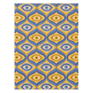 Toalha De Mesa Padrão Geométrico de Deco de Arte Ocular Amarelo