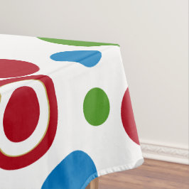 Toalha De Mesa Padrão Geométrico Dourado Azul Vermelho Natal