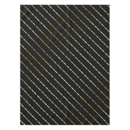 Toalha De Mesa Padrão Geométrico Dourado Elegante Em Preto
