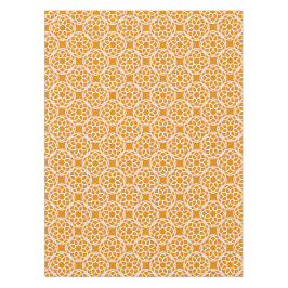 Toalha De Mesa Padrão Geométrico Laranja Branco Sem Costura