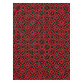 Toalha De Mesa Padrão Geométrico Negro Vermelho Sem Olhos