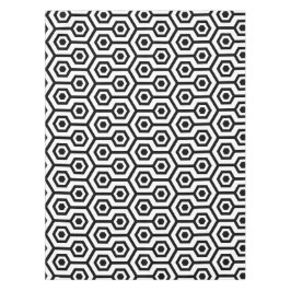 Toalha De Mesa Padrão Geométrico Preto em Octagon Branco