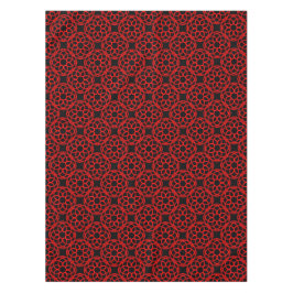 Toalha De Mesa Padrão Geométrico Vermelho e Preto Sem Costura