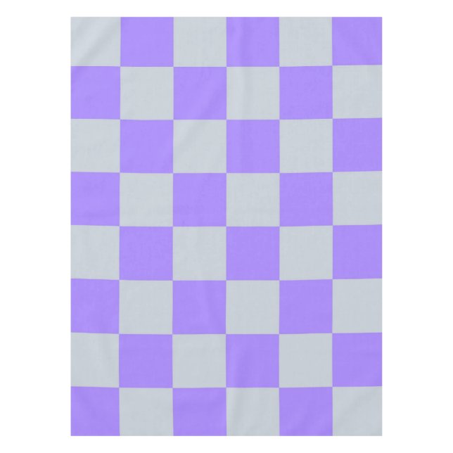 Toalha De Mesa Padrão Gingham Verificado Roxo (Frente)