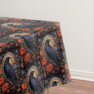 Toalha De Mesa Padrão Gótico Preto Raven Escuro