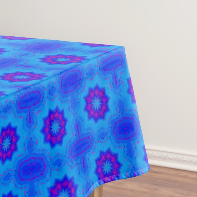 Toalha De Mesa Padrão impressão africano azul e roxo (Posição Original)