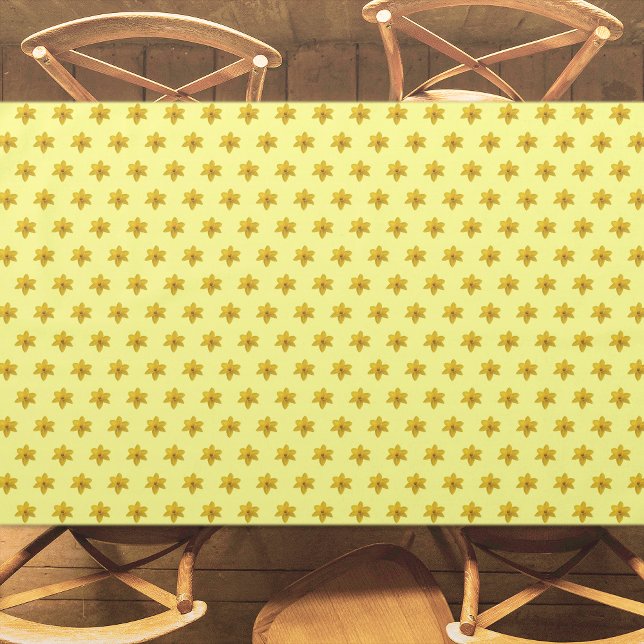 Toalha De Mesa Padrão Invisível da Flor Amarela em (Yellow Daffodil flower seamless pattern on tablecloth)