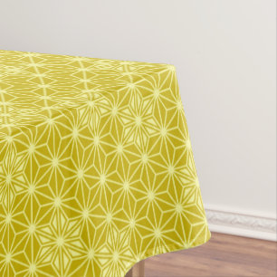 Toalha De Mesa Padrão japonês Asanoha - dourado mostarda