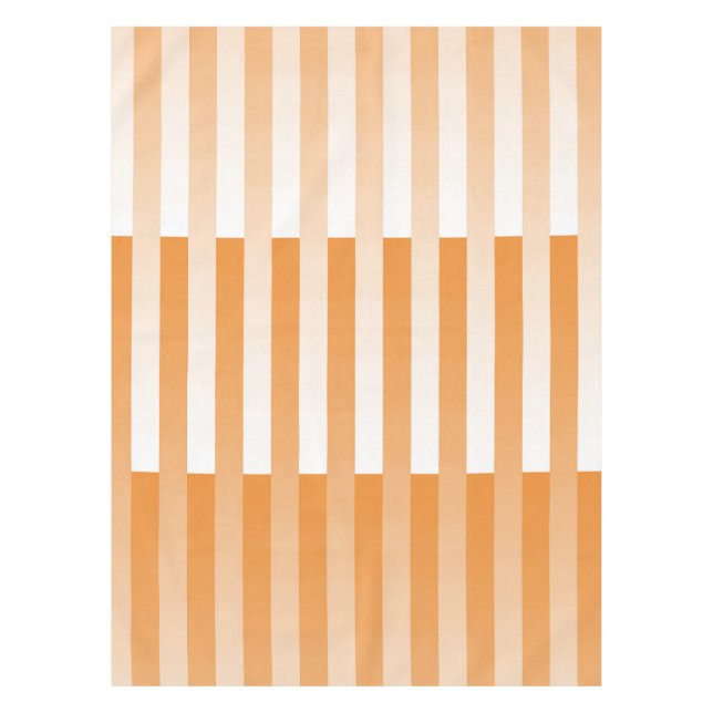 Toalha De Mesa Padrão Laranja-branco riscado (Frente)