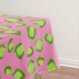 Toalha De Mesa Padrão Leopardo Moderno Imprime o Rosa Verde