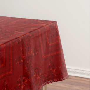 Toalha De Mesa Padrão listrado de seda vermelha sem costura, aba