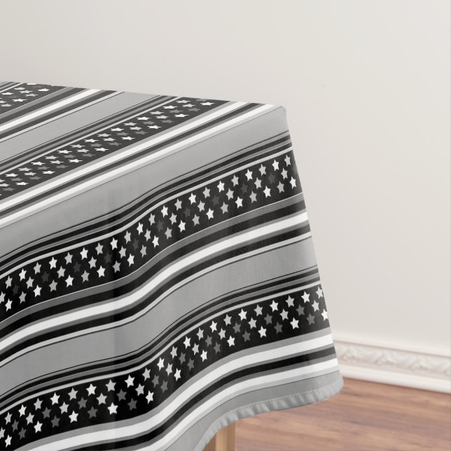 Toalha De Mesa Padrão listrado horizontal com estrelas (Posição Original)