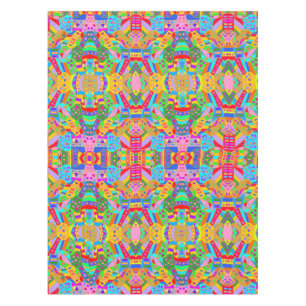Toalha De Mesa padrão louco colorido arte moderna hippy
