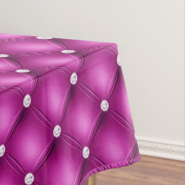 Toalha De Mesa Padrão Luxuoso de Diamante Rosa Tufted
