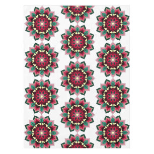 Toalha De Mesa Padrão Mandala 02 em rosa profundo