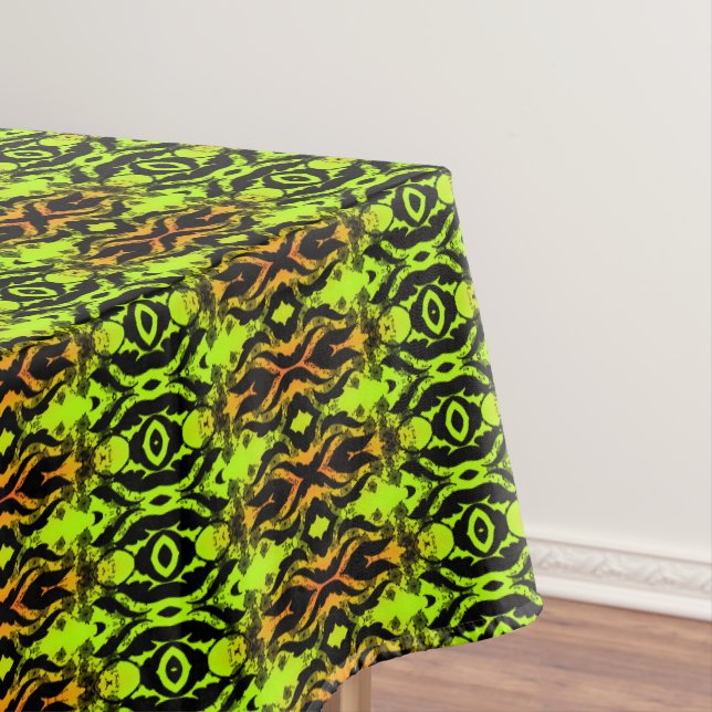 Toalha De Mesa Padrão Marrom e Preto Tribal (Posição Original)