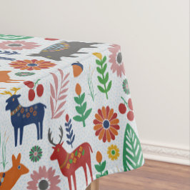 Toalha De Mesa Padrão Moderno de Arte Folclórica Escandinava