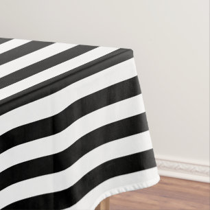 Toalha De Mesa Padrão Moderno de Tendência Chic Black and White S