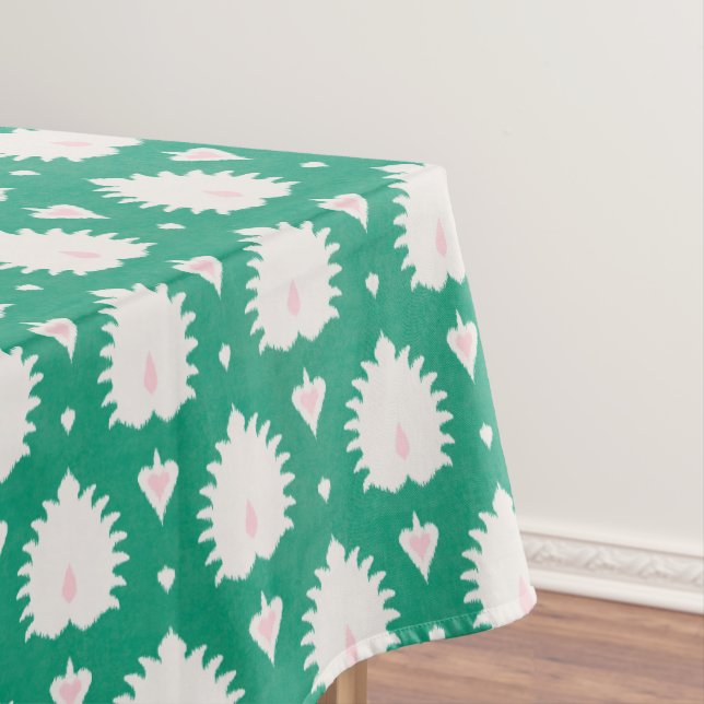 Toalha De Mesa Padrão moderno de xadrez verde e rosa texturizado (Posição Original)