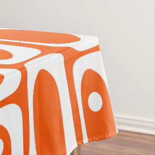 Toalha De Mesa Padrão Múltiplo Laranja Moderno do século médio
