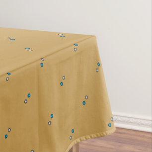Toalha De Mesa Padrão na moda Metálico de Bolinhas Azul e Prata