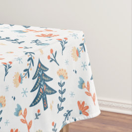 Toalha De Mesa Padrão Nórdico de Árvore de Natal Escandinavo